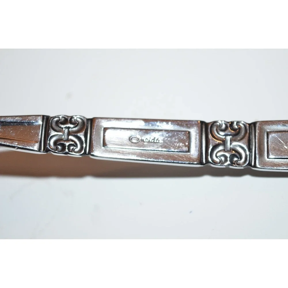 Oneida Community Coronation floral accent Sugar spoon ladle meat‎ fork scroll